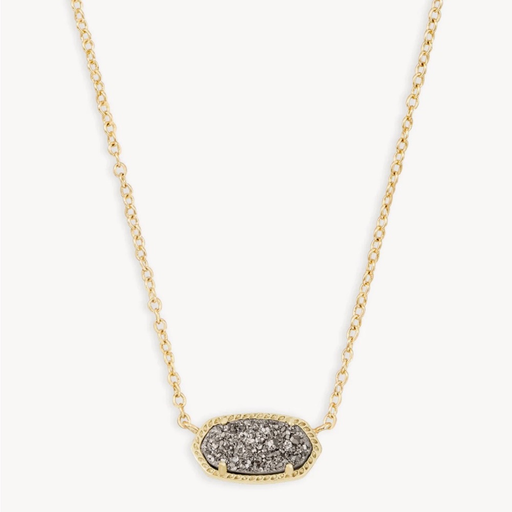 Kendra Scott // Elisa Gold Pendant Necklace in Platinum Drusy